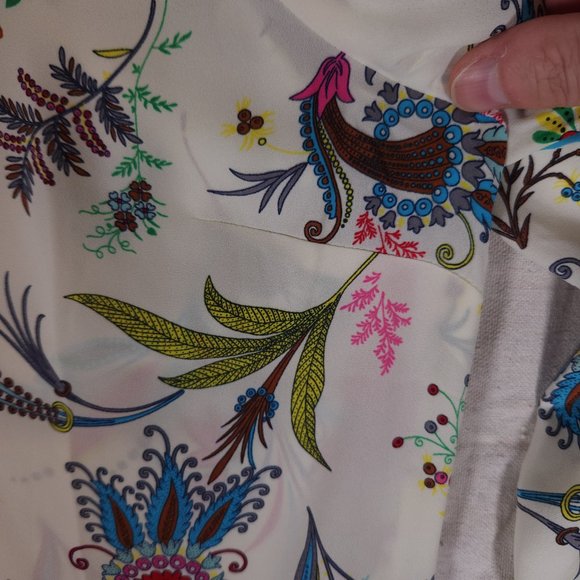 Talbots Tunic Style Blouse Womens Size XLP Pullover Floral Boho Semi Sheer - Picture 11 of 13